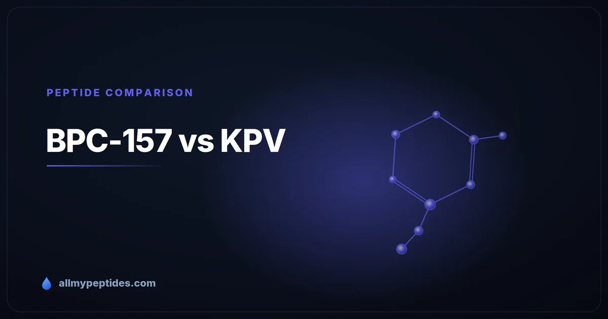 BPC-157 and KPV research peptide vials compared