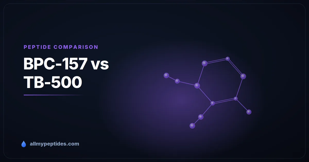 Side by side comparison of research peptide vials in lab