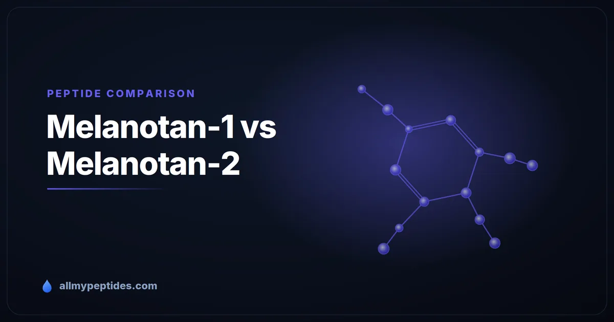 Melanotan-1 and Melanotan-2 research peptide vials compared