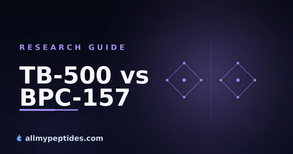 TB-500 and BPC-157 research peptide vials side by side for comparison