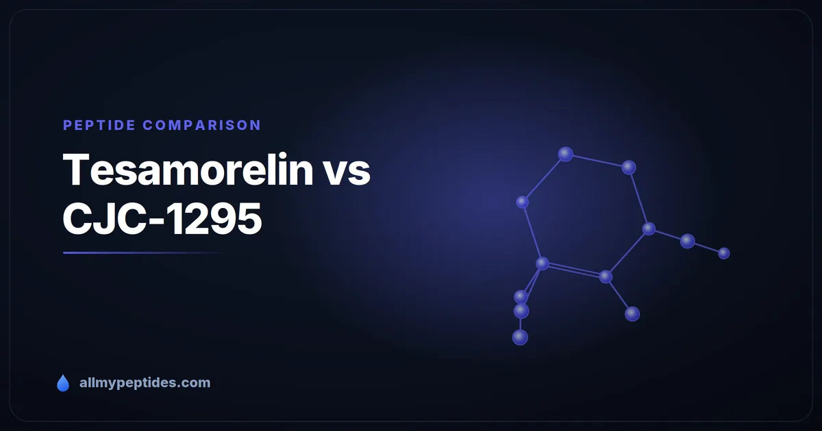 Tesamorelin and CJC-1295 research peptide vials compared