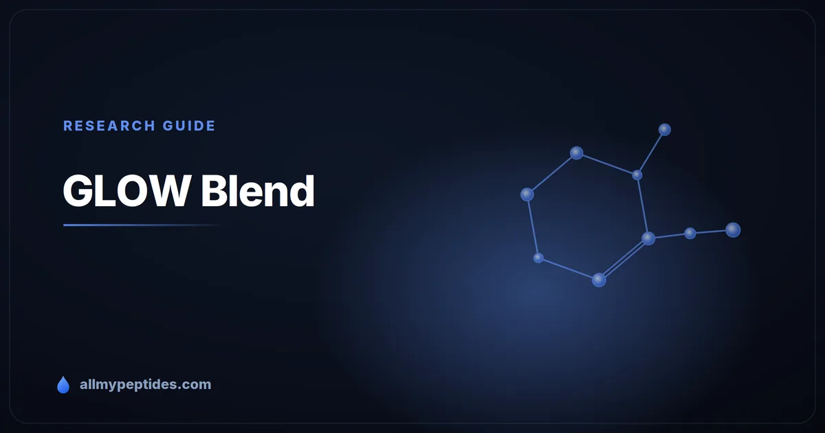 GLOW Blend research peptide vial — blend of BPC-157, TB-500, GHK-Cu