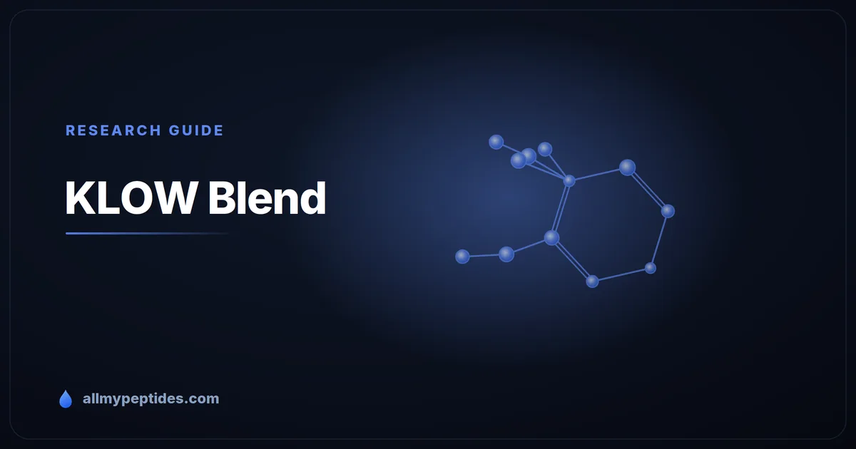 KLOW Blend research peptide vial — blend of TB-500, BPC-157, KPV, GHK-Cu