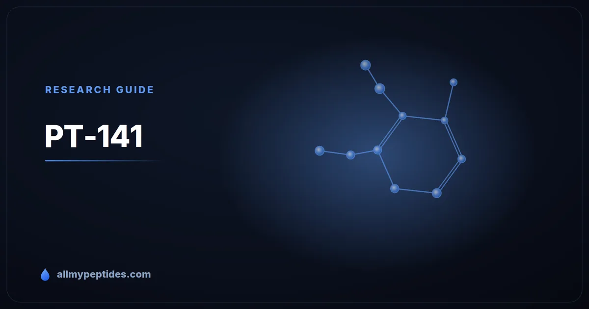 PT-141 research peptide vial — bremelanotide, melanocortin-4 agonist