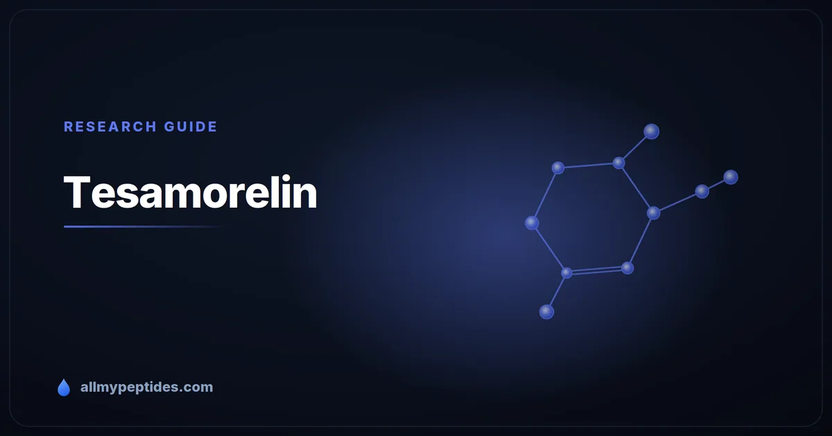 Tesamorelin research peptide — synthetic GHRH analogue studied in growth-hormone research
