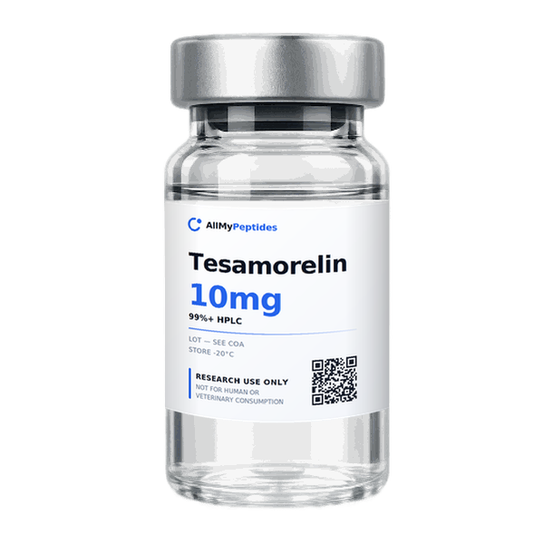 Tesamorelin research peptide vial for laboratory studies